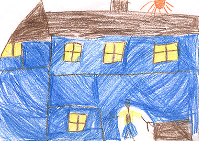 Der Kindergarten bei Nacht.